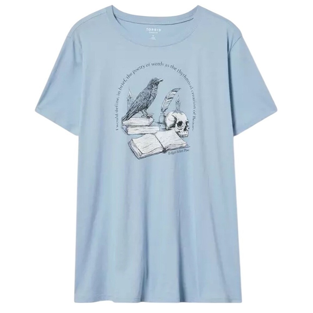 TORRID "Edgar Allen Poe" Classic Heritage Jersey Crew Tee NWT Size 3X - Picture 7 of 10